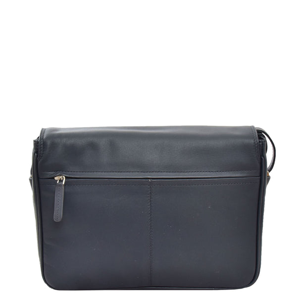 House Of Leather Womens Leather Cross Body Shoulder Bag Maldives Navy