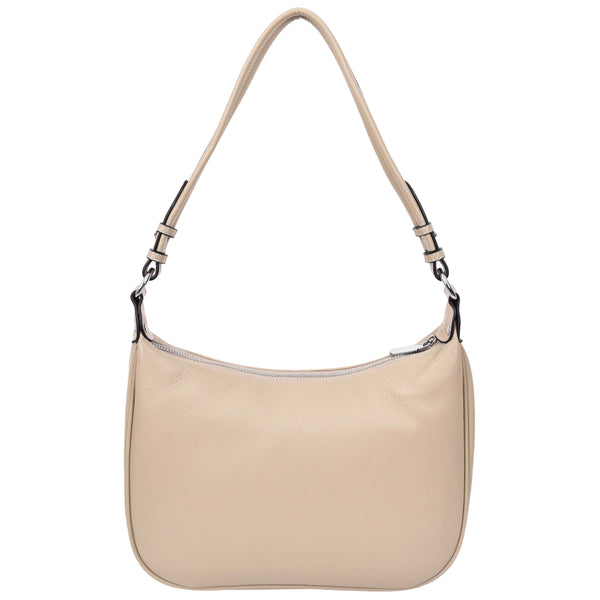 House Of Leather Womens Leather Hobo Style Shoulder Bag Daphne Taupe