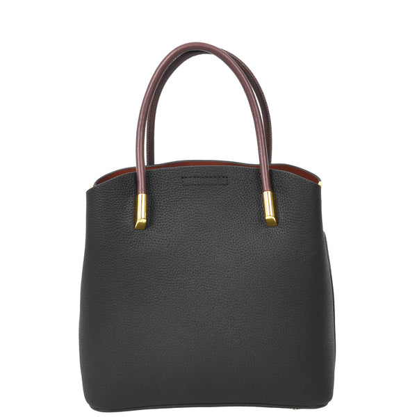 House Of Leather Womens Leather Top Handle Bag Ella Black