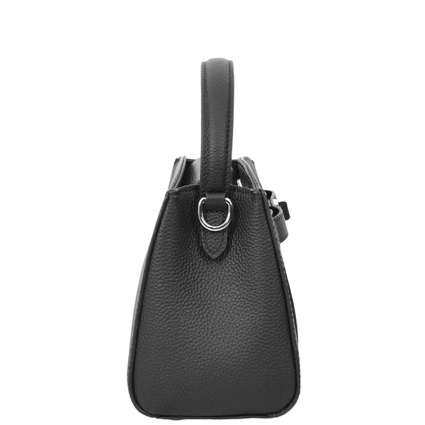 House Of Leather Womens Leather Top Handle Small Bag Lydia Black