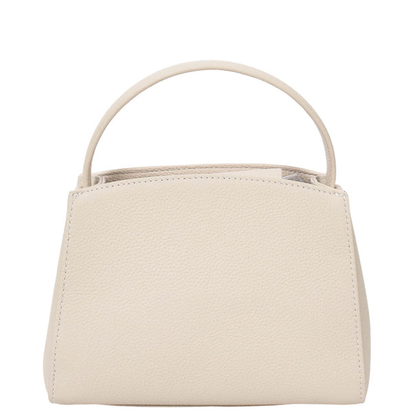 House Of Leather Womens Leather Top Handle Small Bag Lydia Off White