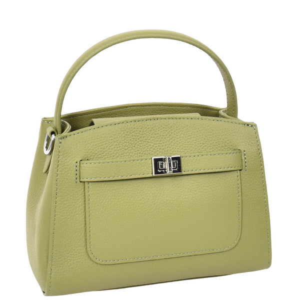 House Of Leather Womens Leather Top Handle Small Bag Lydia Olive