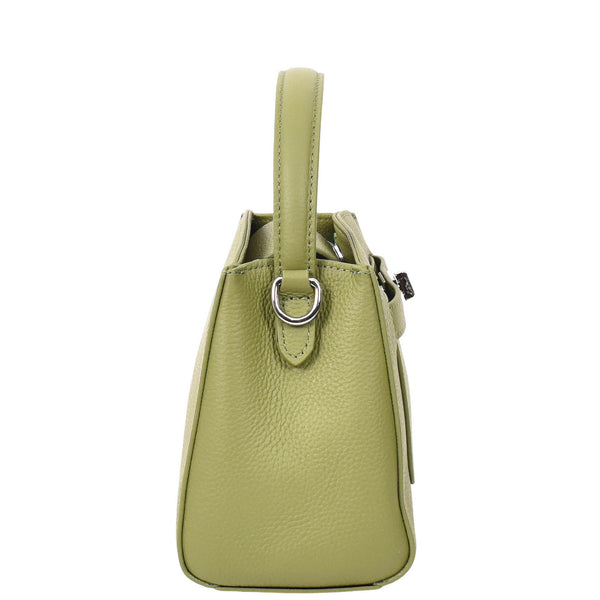 House Of Leather Womens Leather Top Handle Small Bag Lydia Olive