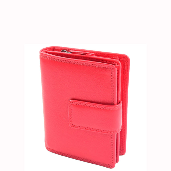 House Of Leather Womens Purse Real Soft Premium Leather Bi Fold HOL1132 Red