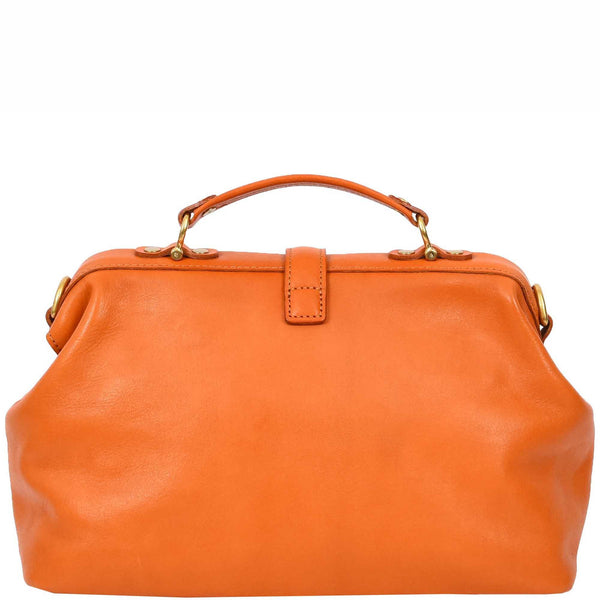 House Of Leather Womens Real Leather Bag Doctor Handbag HOL848 Tan