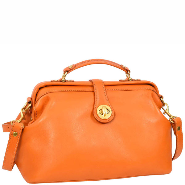 House Of Leather Womens Real Leather Bag Doctor Handbag HOL848 Tan