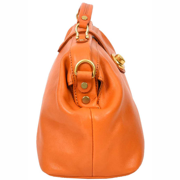 House Of Leather Womens Real Leather Bag Doctor Handbag HOL848 Tan