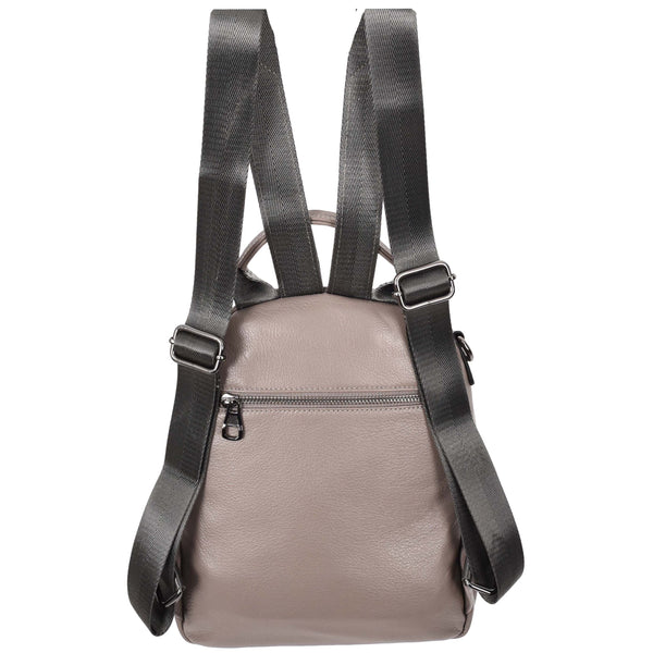 House Of Leather Womens Real Leather Casual Backpack Victoria Grey