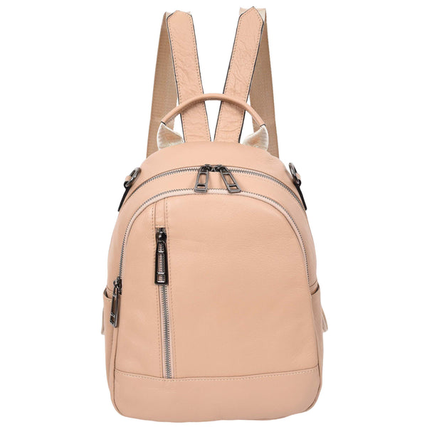 House Of Leather Womens Real Leather Casual Backpack Victoria Rose
