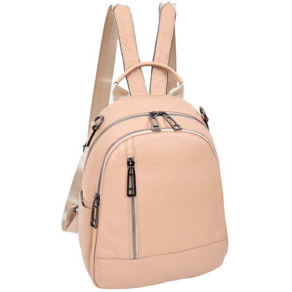 house of leather Womens Real Leather Casual Backpack Victoria Rose