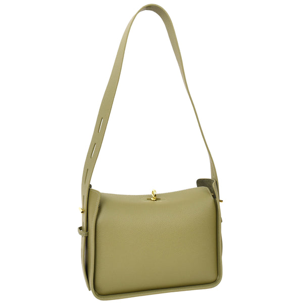 House Of Leather Womens Real Leather Classic Shoulder Bag Penelope Olive