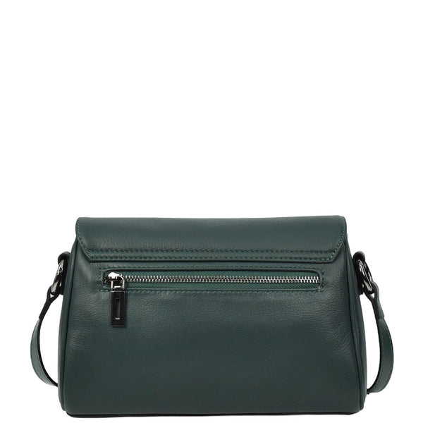 House Of Leather Womens Real Leather Cross Body Bag Small Organiser Classic Style Colette Green