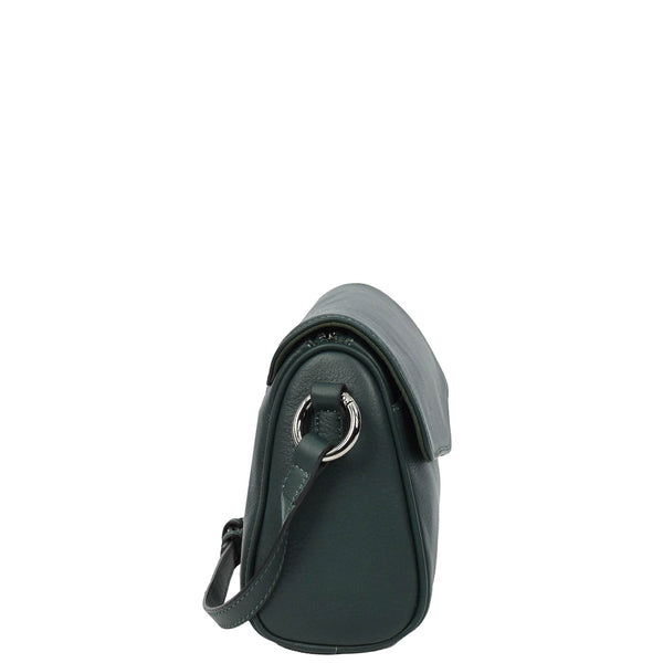 House Of Leather Womens Real Leather Cross Body Bag Small Organiser Classic Style Colette Green