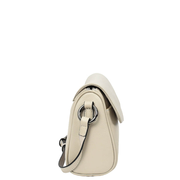 House Of Leather Womens Real Leather Cross Body Bag Small Organiser Classic Style Colette Off White