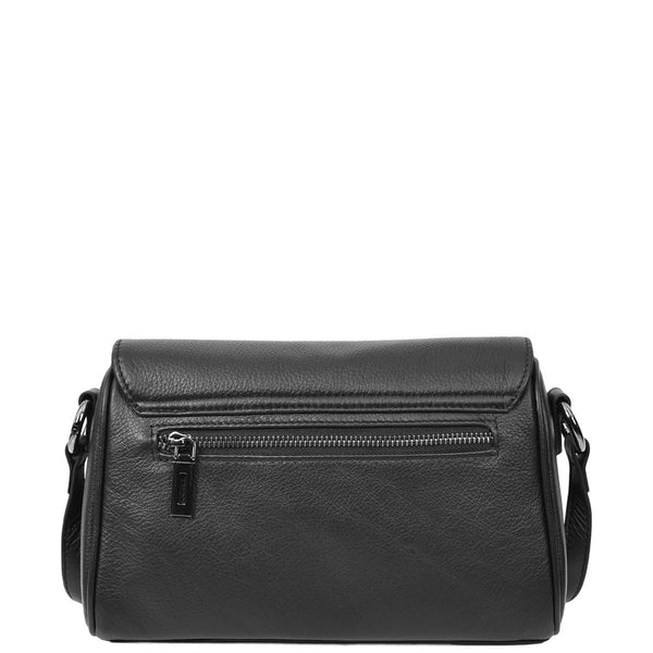 House Of Leather Womens Real Leather Cross Body Bag Small Organiser Classic Style Colette Black