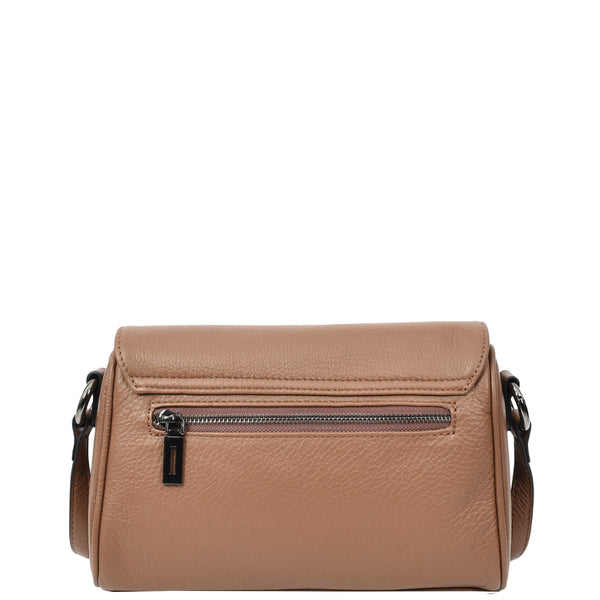 House Of Leather Womens Real Leather Cross Body Bag Small Organiser Classic Style Colette Brown