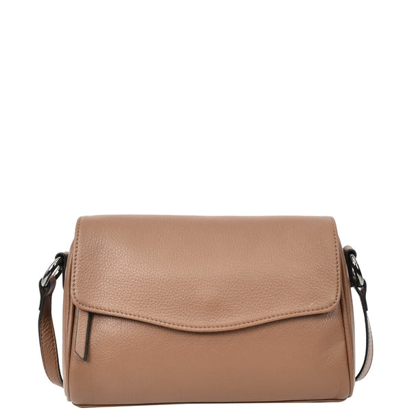 House Of Leather Womens Real Leather Cross Body Bag Small Organiser Classic Style Colette Brown