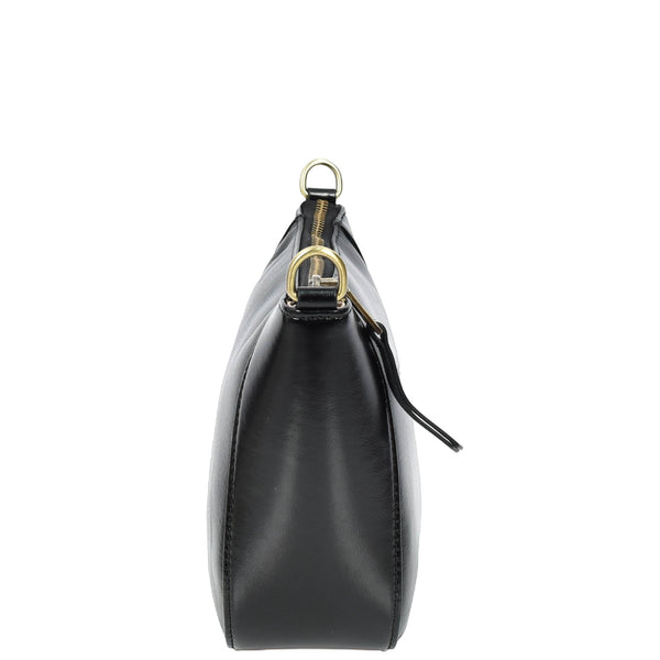 House Of Leather Womens Real Leather Cross Body Bag Small Size Sling Pouch Catherine Black