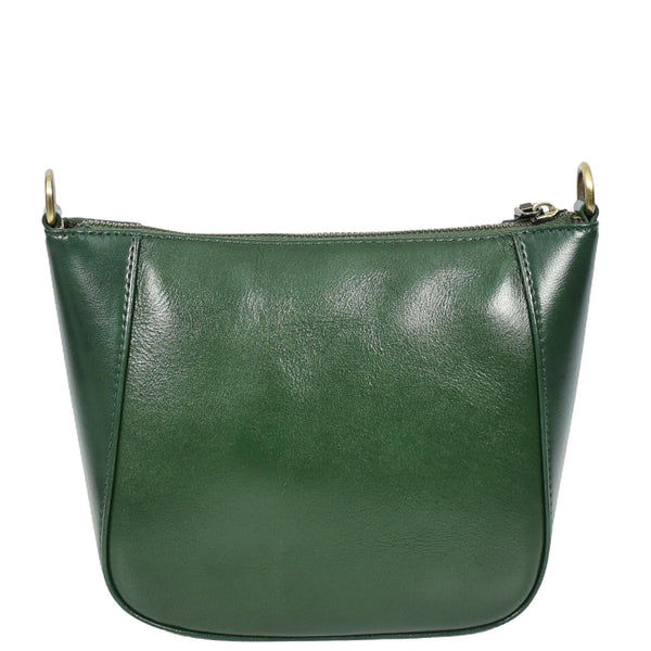 House Of Leather Womens Real Leather Cross Body Bag Small Size Sling Pouch Catherine Green