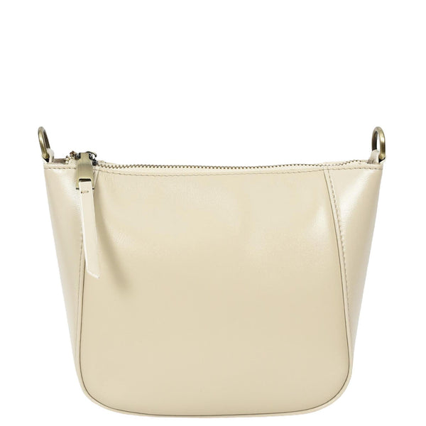 House Of Leather Womens Real Leather Cross Body Bag Small Size Sling Pouch Catherine White