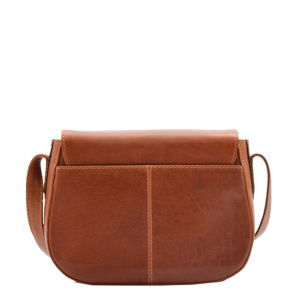 House Of Leather Womens Real Leather Cross Body Shoulder Bag Saint Lucia Chestnut