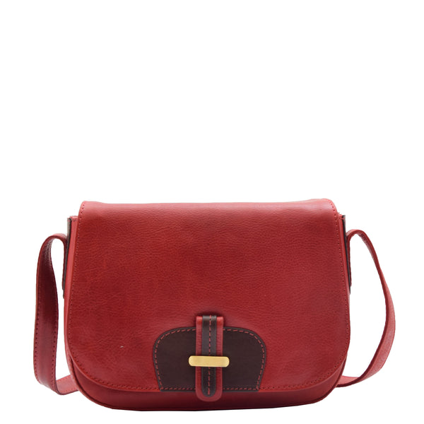 house of leather Womens Real Leather Cross Body Shoulder Bag Saint Lucia Bordeaux