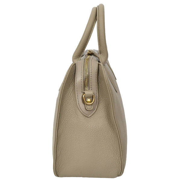 House Of Leather Womens Real Leather Handbag Classic Organiser Top-Handle Style Meadow Grey