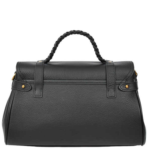 House Of Leather Womens Real Leather Handbag Classic Satchel Top-Handle Style Greta Black