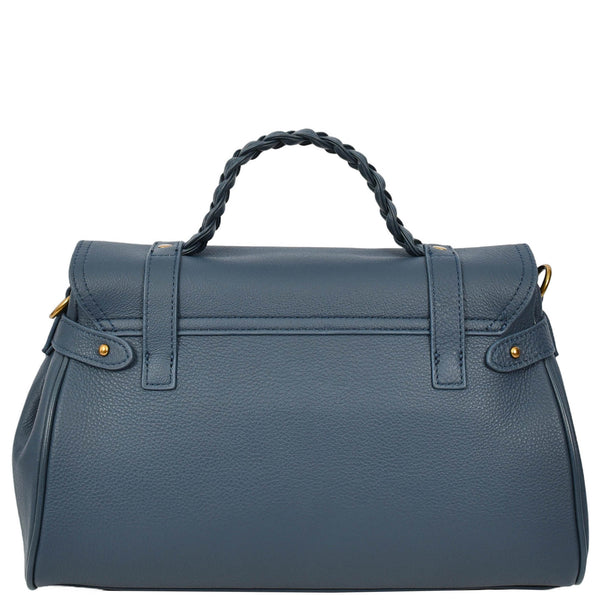 House Of Leather Womens Real Leather Handbag Classic Satchel Top-Handle Style Greta Blue