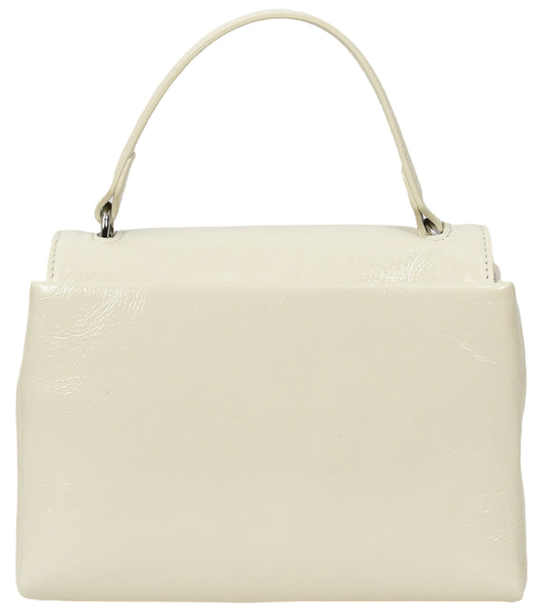 House Of Leather Womens Real Leather Handbag Mini Top-Handle Tote Style Aria White