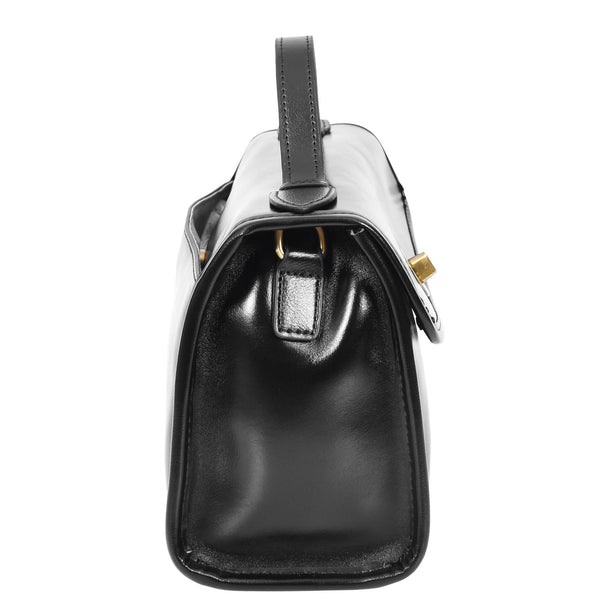 House Of Leather Womens Real Leather Handbag Small Cross Body Shoulder Bag Havana Black