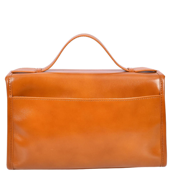 House Of Leather Womens Real Leather Handbag Small Cross Body Shoulder Bag Havana Tan