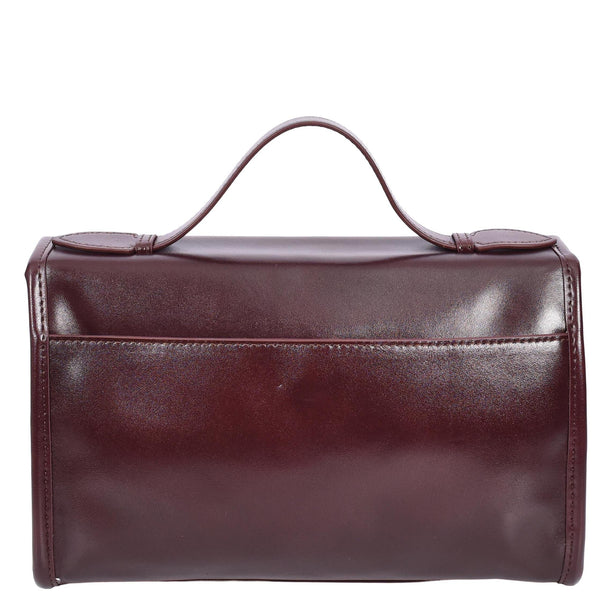 House Of Leather Womens Real Leather Handbag Small Cross Body Shoulder Bag Havana Red