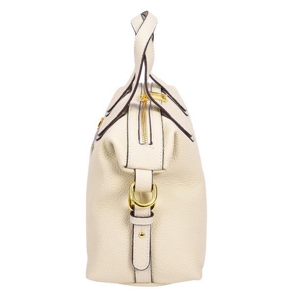 House Of Leather Womens Real Leather Handbag Small Cross Body Shoulder Bag Dahlia Off White