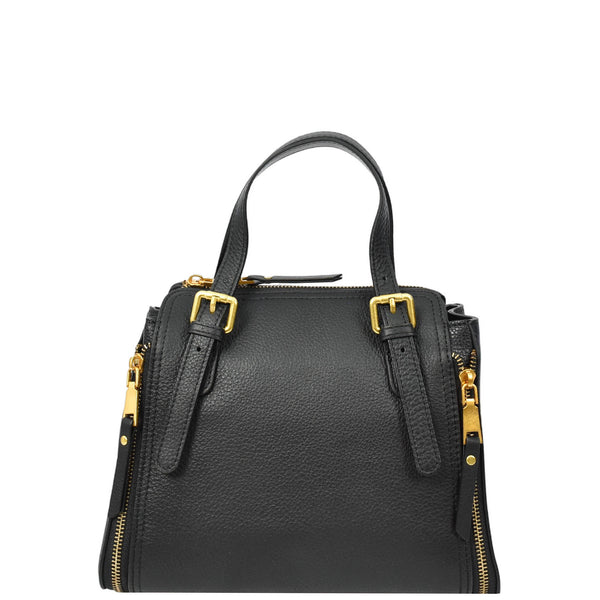 House Of Leather Womens Real Leather Handbag Small Size Top-Handle Style Juniper Black