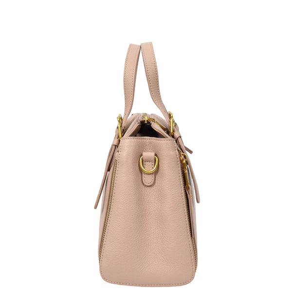 House Of Leather Womens Real Leather Handbag Small Size Top-Handle Style Juniper Pink