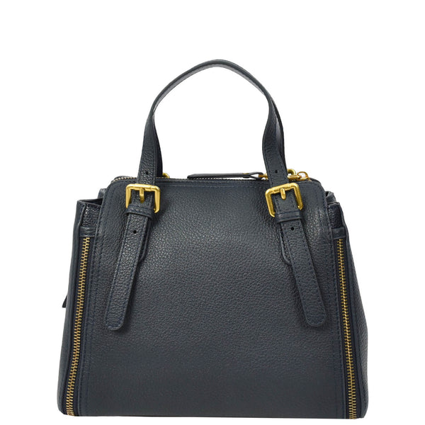 House Of Leather Womens Real Leather Handbag Small Size Top-Handle Style Juniper Blue