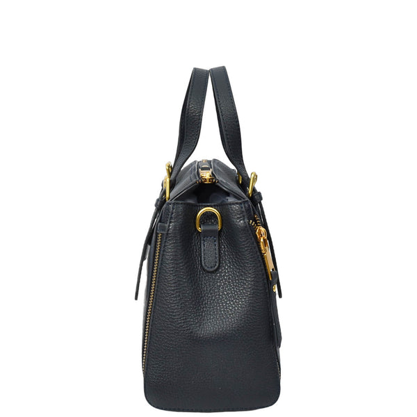 House Of Leather Womens Real Leather Handbag Small Size Top-Handle Style Juniper Blue