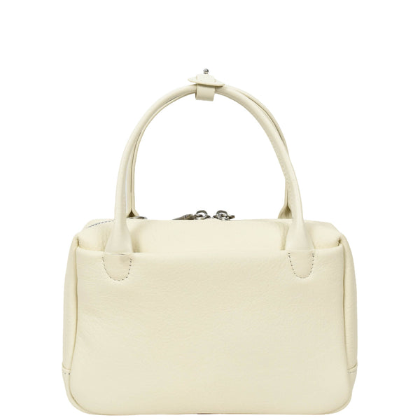 House Of Leather Womens Real Leather Handbag Small Top-Handle Style Beatrice White