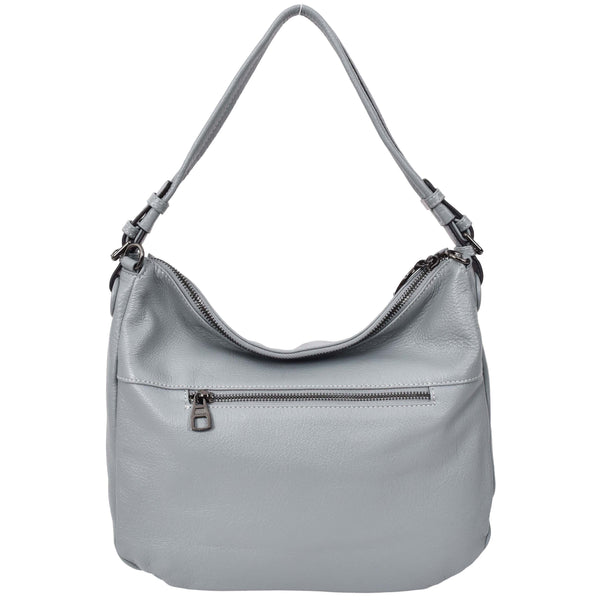 House Of Leather Womens Real Leather Hobo Style Handbag Diana Blue