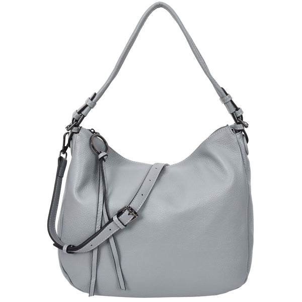 house of leather Womens Real Leather Hobo Style Handbag Diana Blue