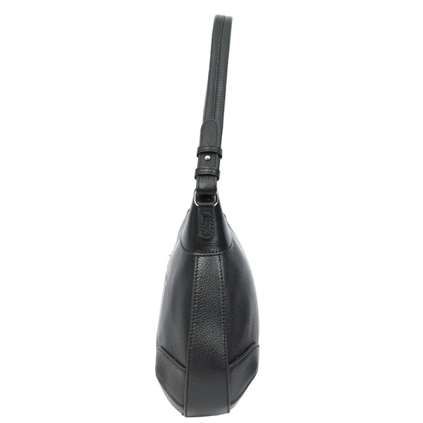 House Of Leather Womens Real Leather Shoulder Bag Classic Cross Body Design Josephine Black