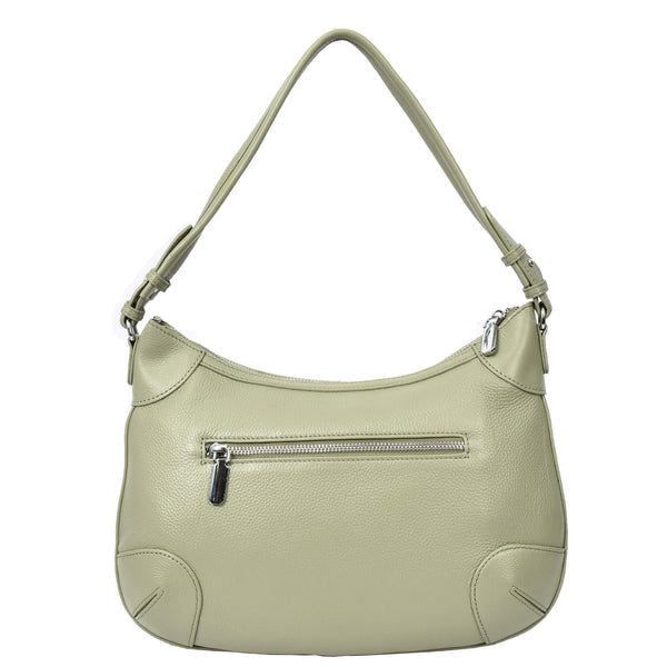 House Of Leather Womens Real Leather Shoulder Bag Classic Cross Body Design Josephine Mint Green