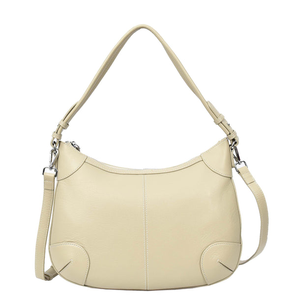 House Of Leather Womens Real Leather Shoulder Bag Classic Cross Body Design Josephine Taupe