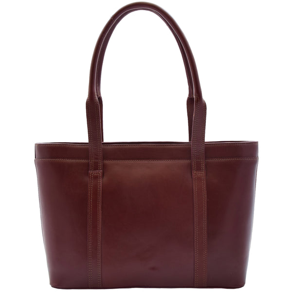 House Of Leather Womens Real Leather Shoulder Bag Large Hobo Handbag Lucy Chestnut