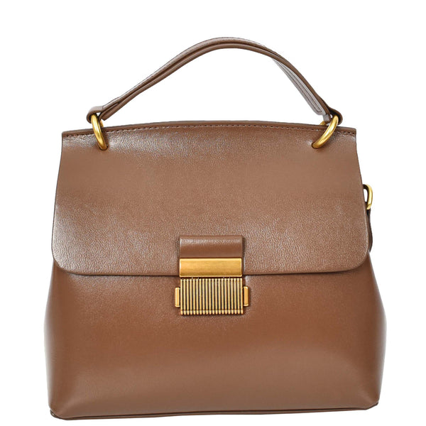 House Of Leather Womens Real Leather Small Handbag Gabriella Khaki