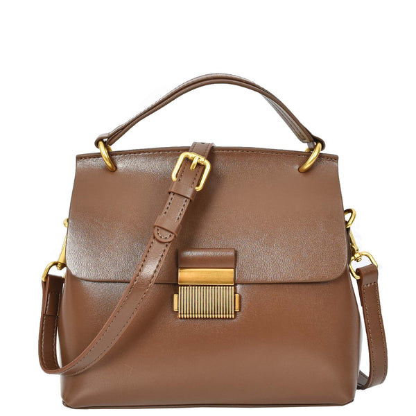 house of leather Womens Real Leather Small Handbag Gabriella Khaki