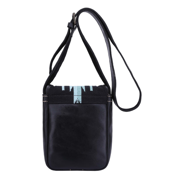 House Of Leather Womens Real Leather Small Sling Cross Body Bag Pouch H8008 Black