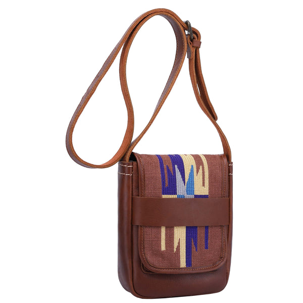 House Of Leather Womens Real Leather Small Sling Cross Body Bag Pouch H8008 Tan