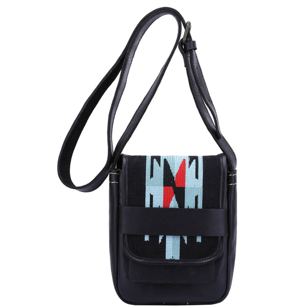 house of leather Womens Real Leather Small Sling Cross Body Bag Pouch H8008 Black